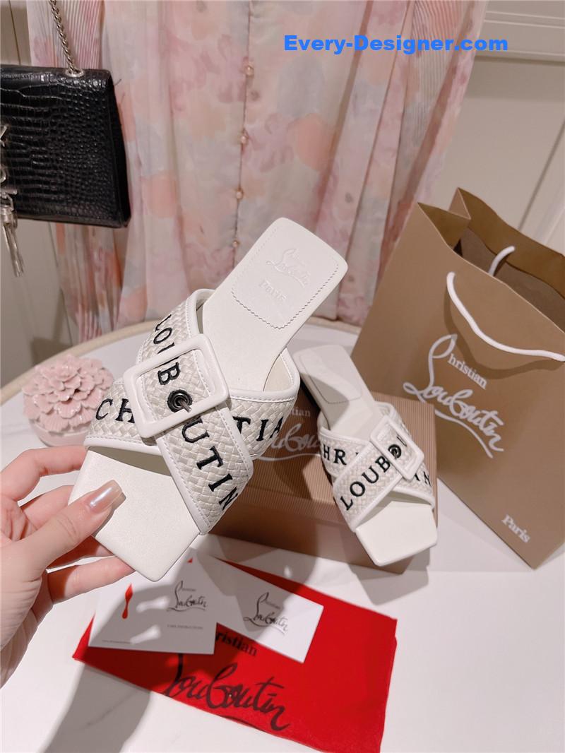Chr1st1an louboutin 2023 letter new red sole shoes slippers