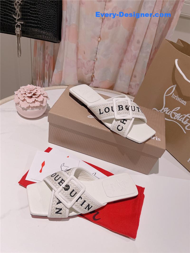Chr1st1an louboutin 2023 letter new red sole shoes slippers