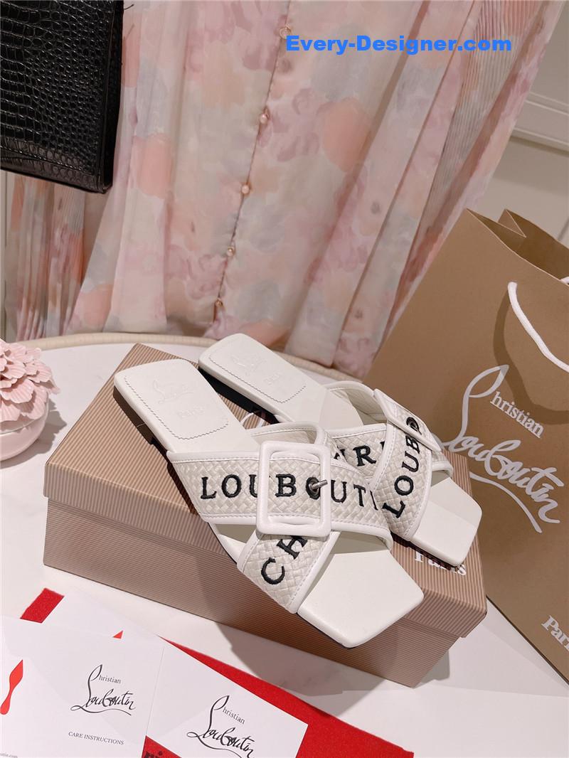 Chr1st1an louboutin 2023 letter new red sole shoes slippers