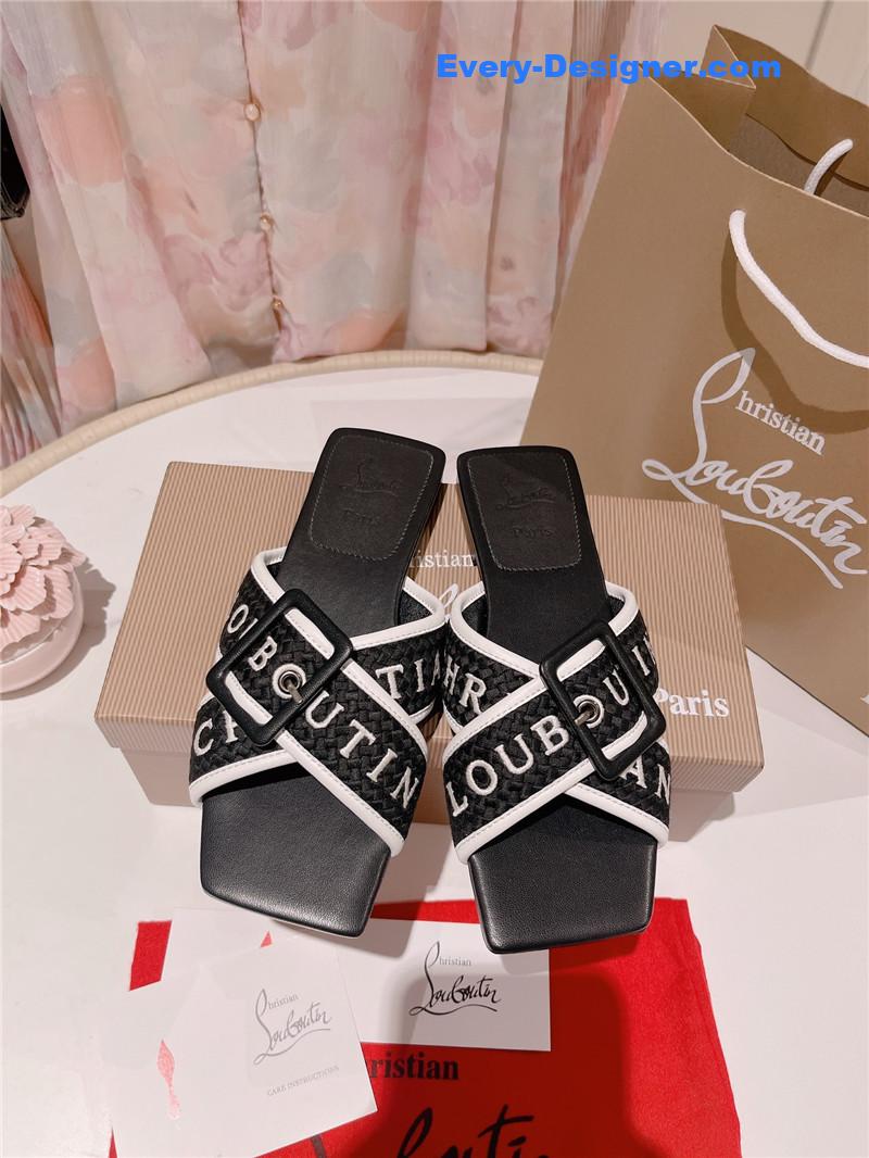Chr1st1an louboutin 2023 letter new red sole shoes slippers