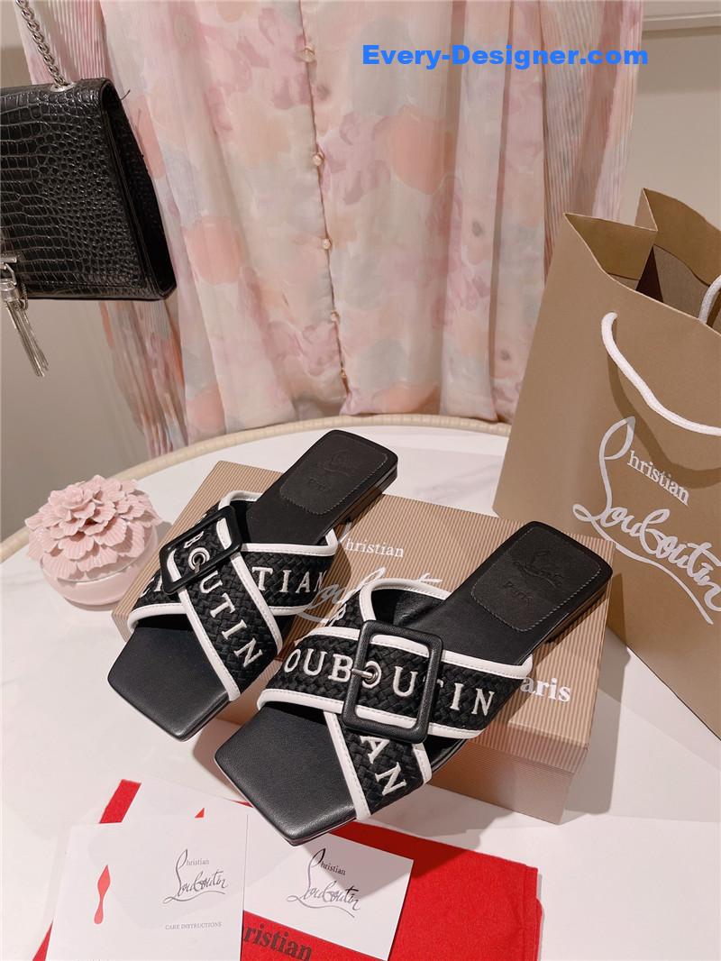 Chr1st1an louboutin 2023 letter new red sole shoes slippers