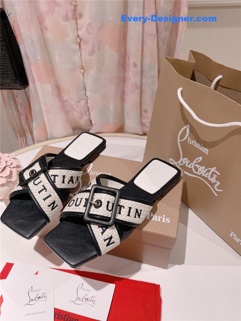 Chr1st1an louboutin 2023 letter new red sole shoes slippers