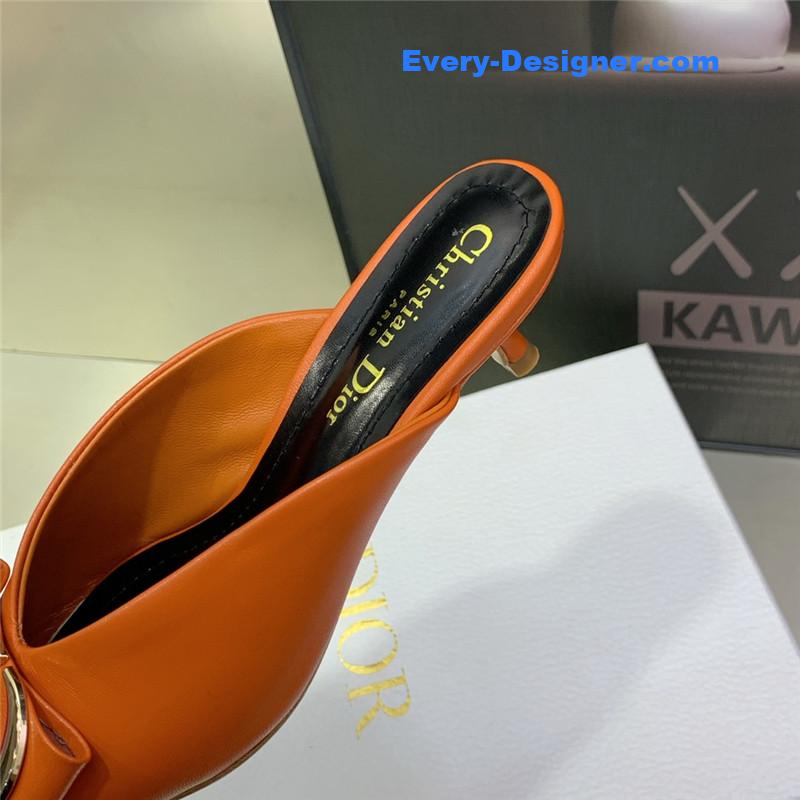 D10r spring and summer new jelly-colored pointed mules