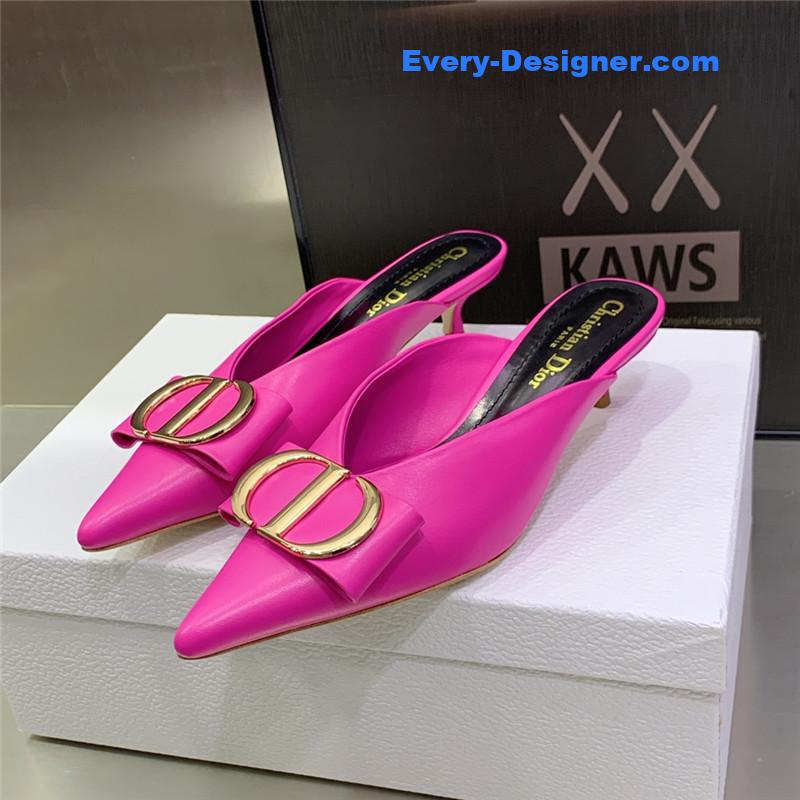 D10r spring and summer new jelly-colored pointed mules