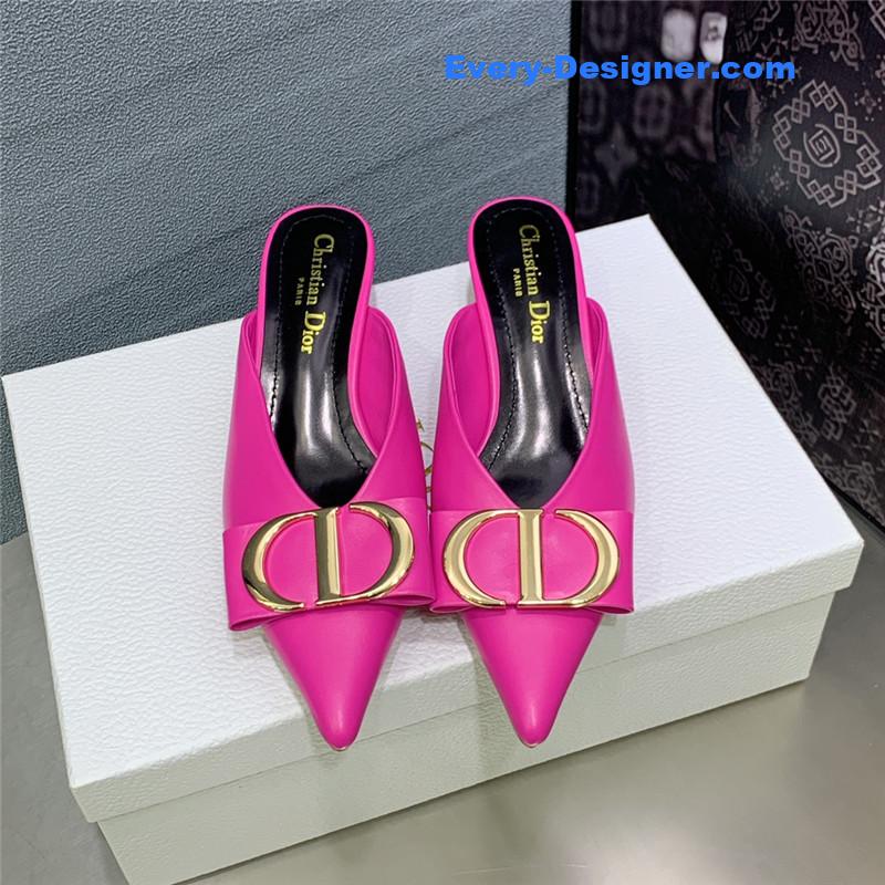 D10r spring and summer new jelly-colored pointed mules