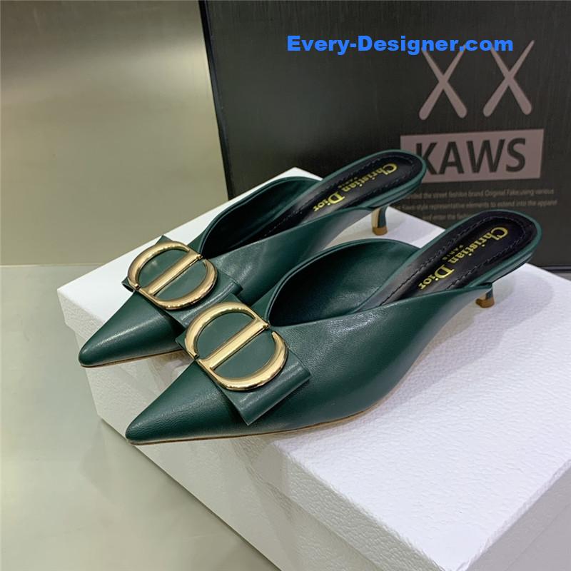 D10r spring and summer new jelly-colored pointed mules