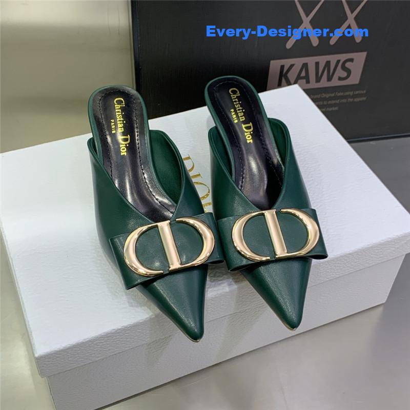 D10r spring and summer new jelly-colored pointed mules