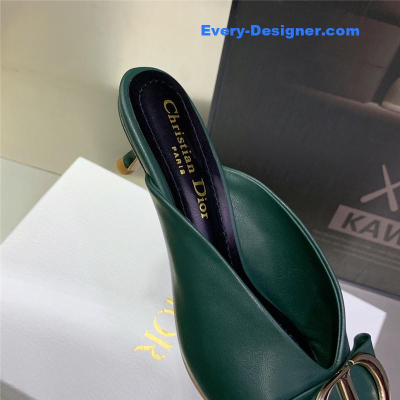 D10r spring and summer new jelly-colored pointed mules