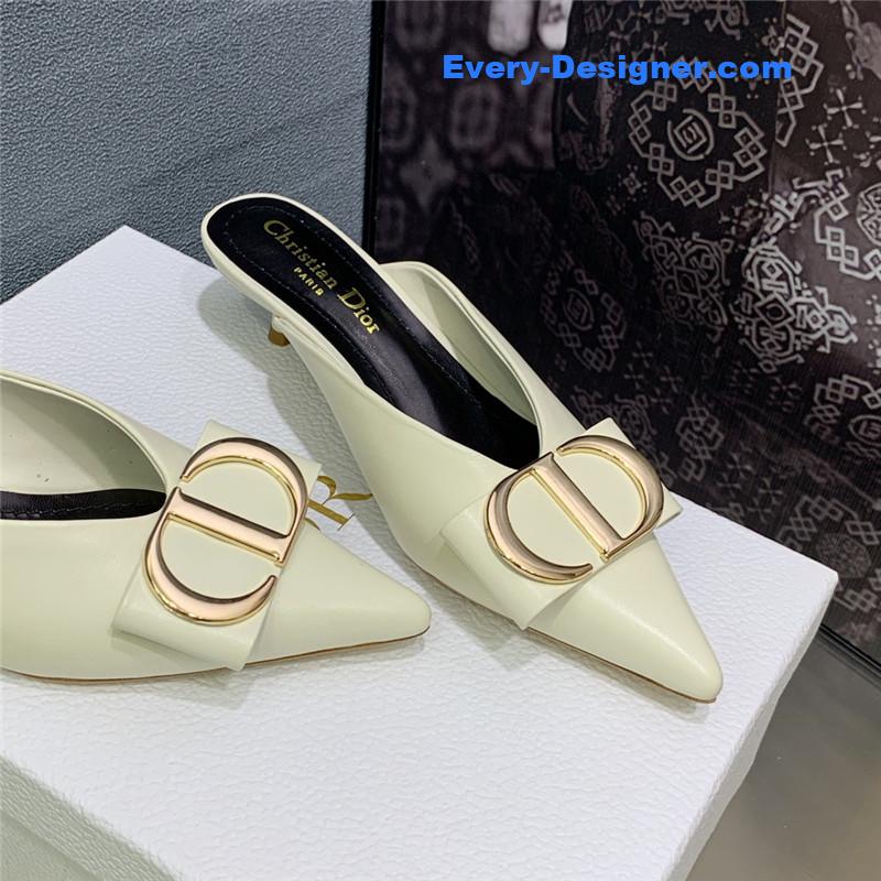 D10r spring and summer new jelly-colored pointed mules