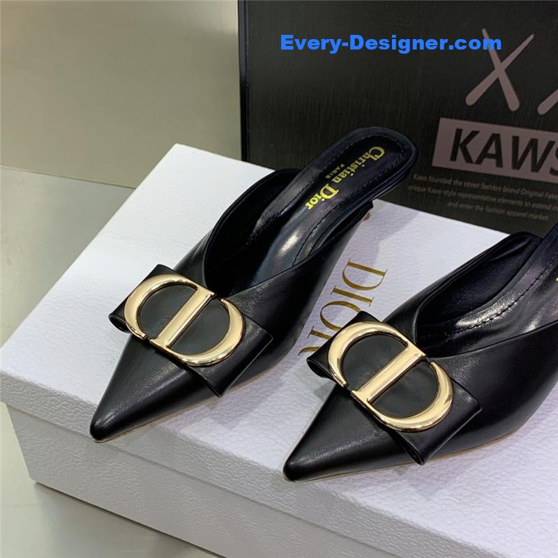 D10r spring and summer new jelly-colored pointed mules