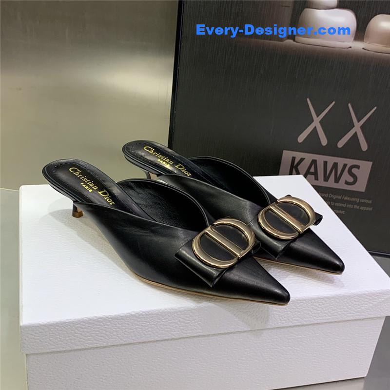 D10r spring and summer new jelly-colored pointed mules