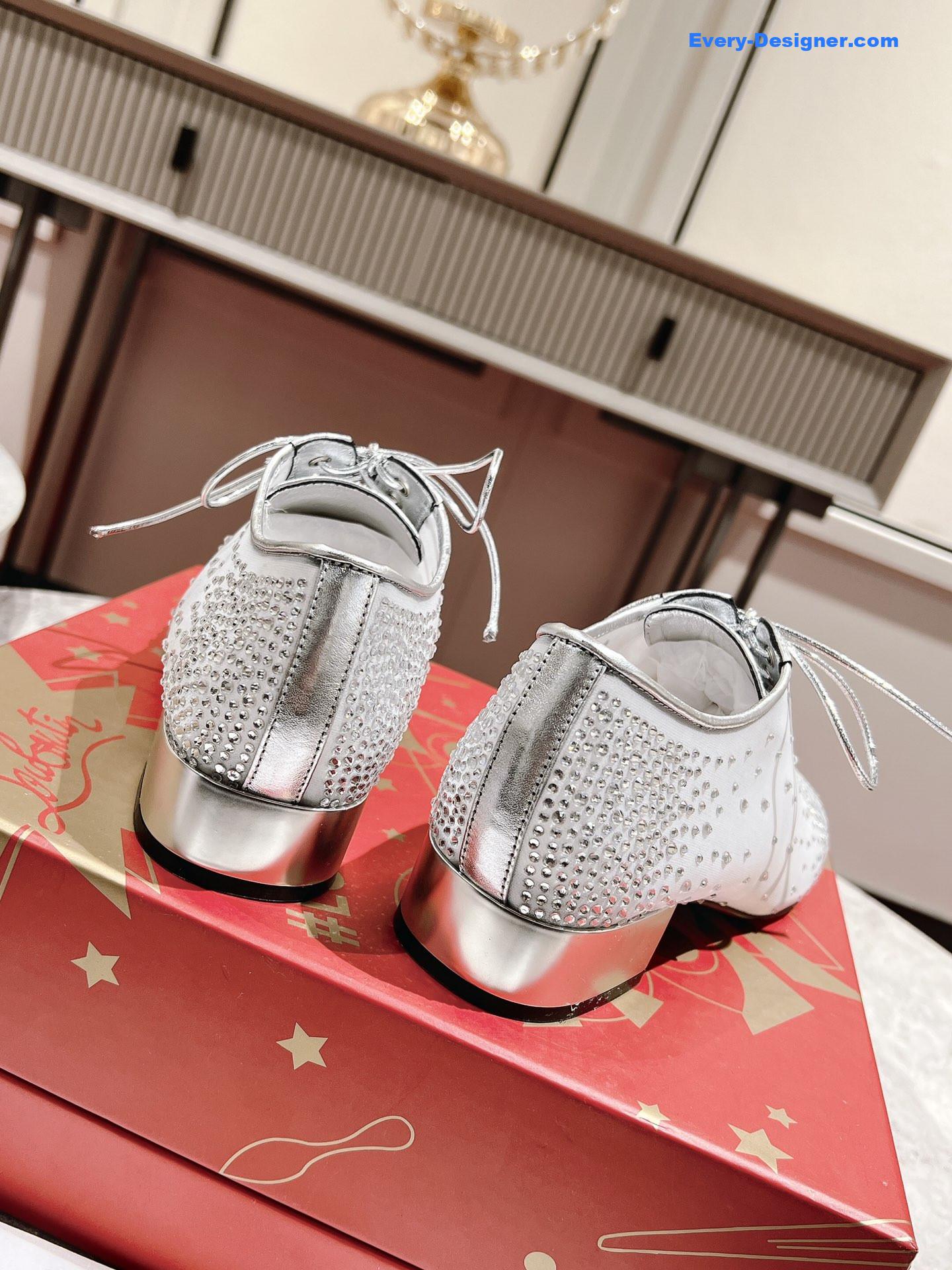 Chr1st1an louboutin mesh leather shoes