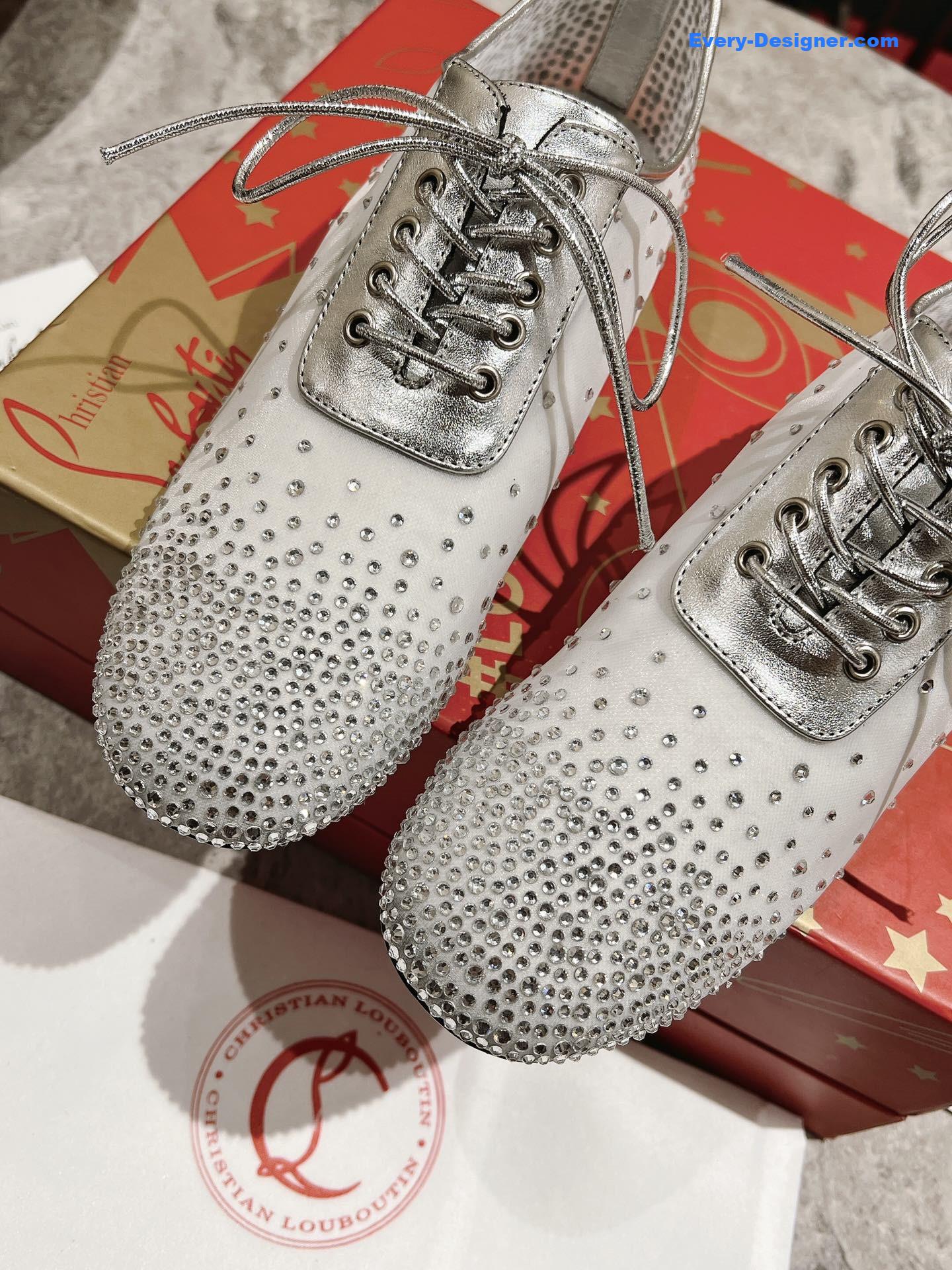 Chr1st1an louboutin mesh leather shoes