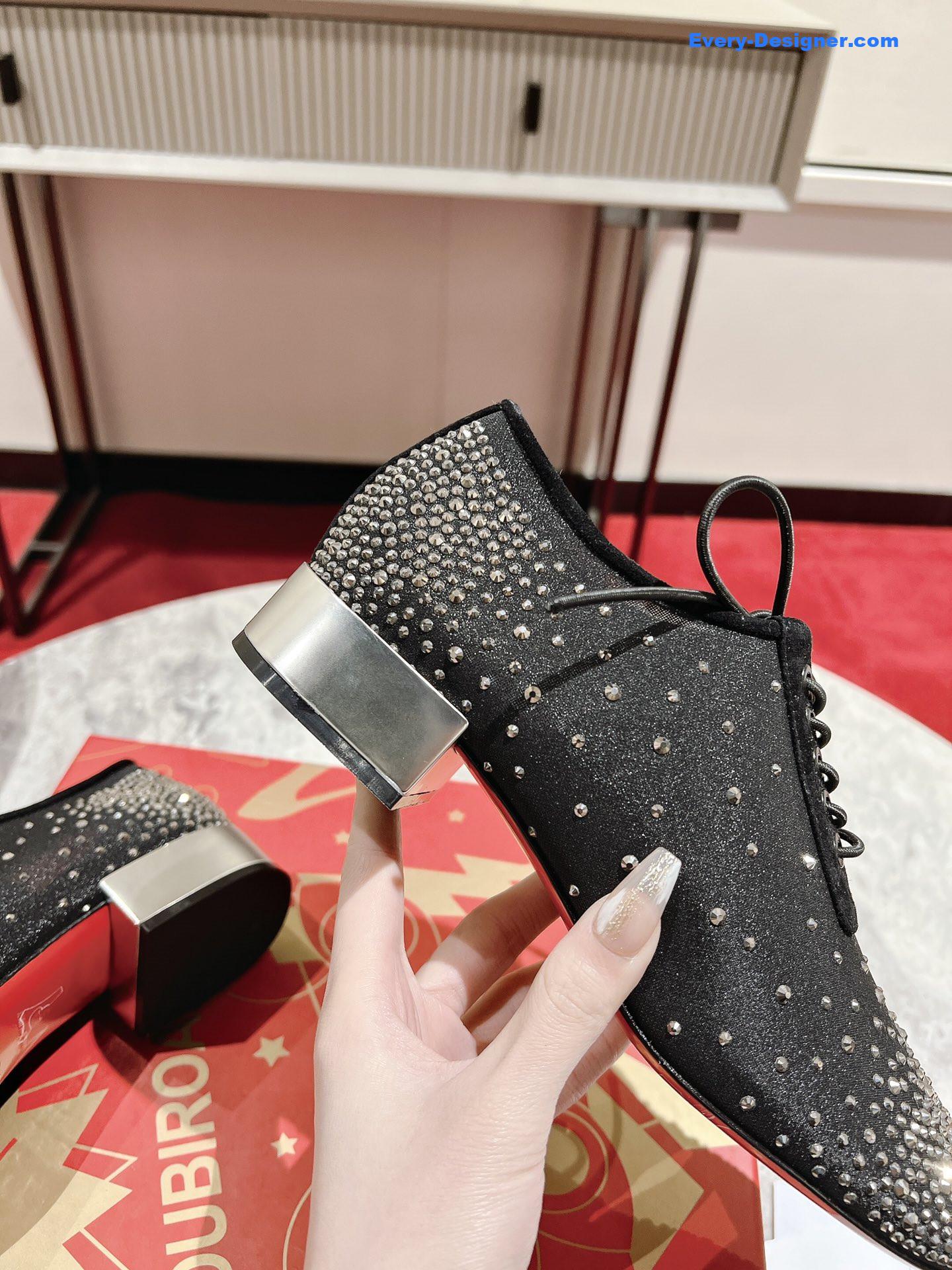 Chr1st1an louboutin mesh leather shoes