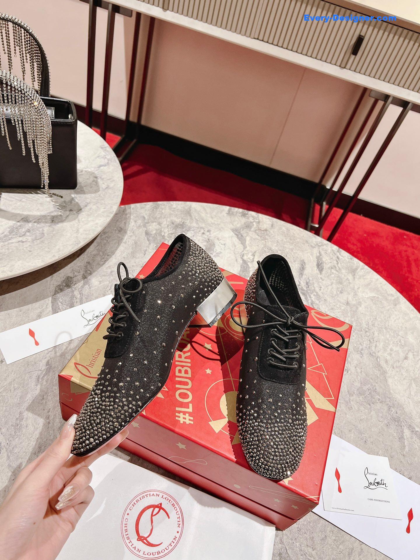 Chr1st1an louboutin mesh leather shoes