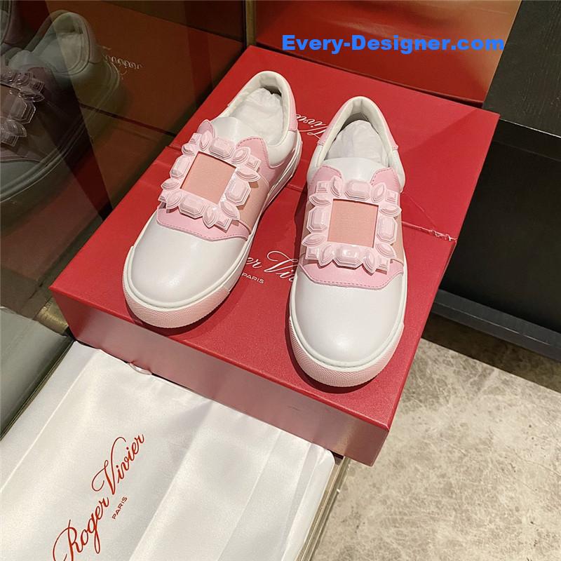 roger vivier full leather D1am0nd buckle tassel loafers