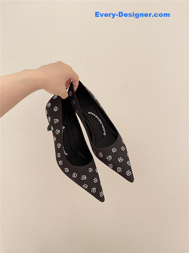 A1exa*der wang spring letter rhinestone high heel