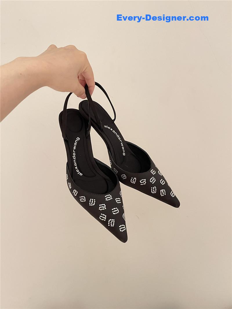 A1exa*der wang spring letter rhinestone high heel