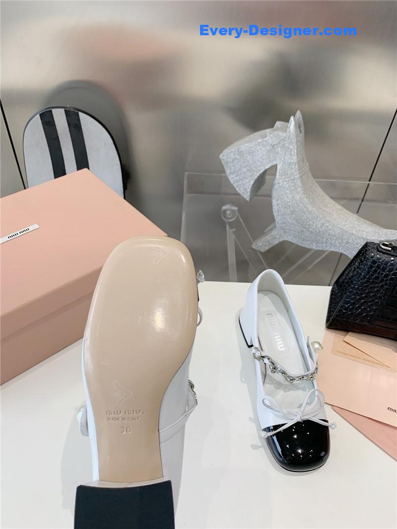 M1um1u new stiletto with thick heel mary jane