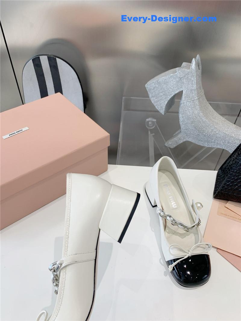 M1um1u new stiletto with thick heel mary jane
