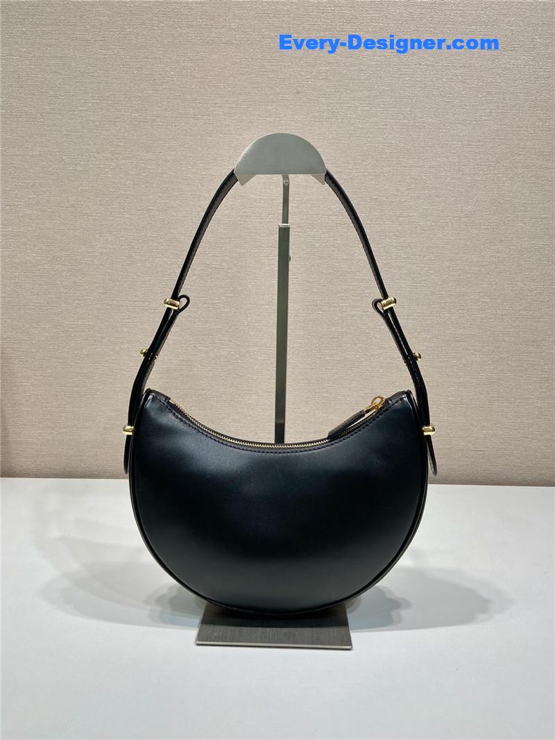 Pra*a moon leather shoulder bag