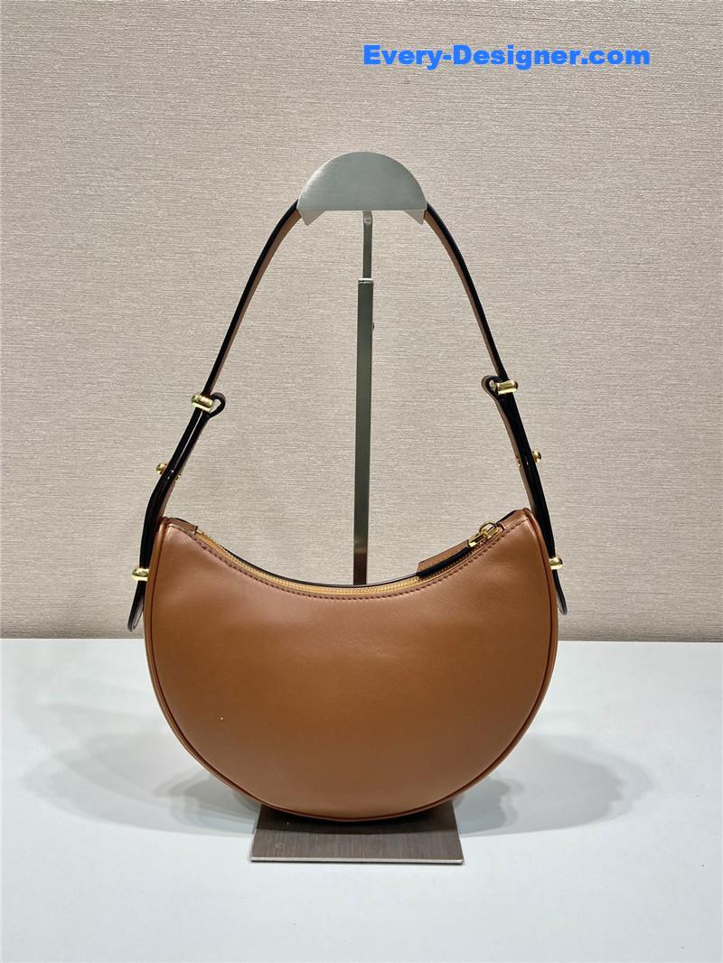 Pra*a moon leather shoulder bag