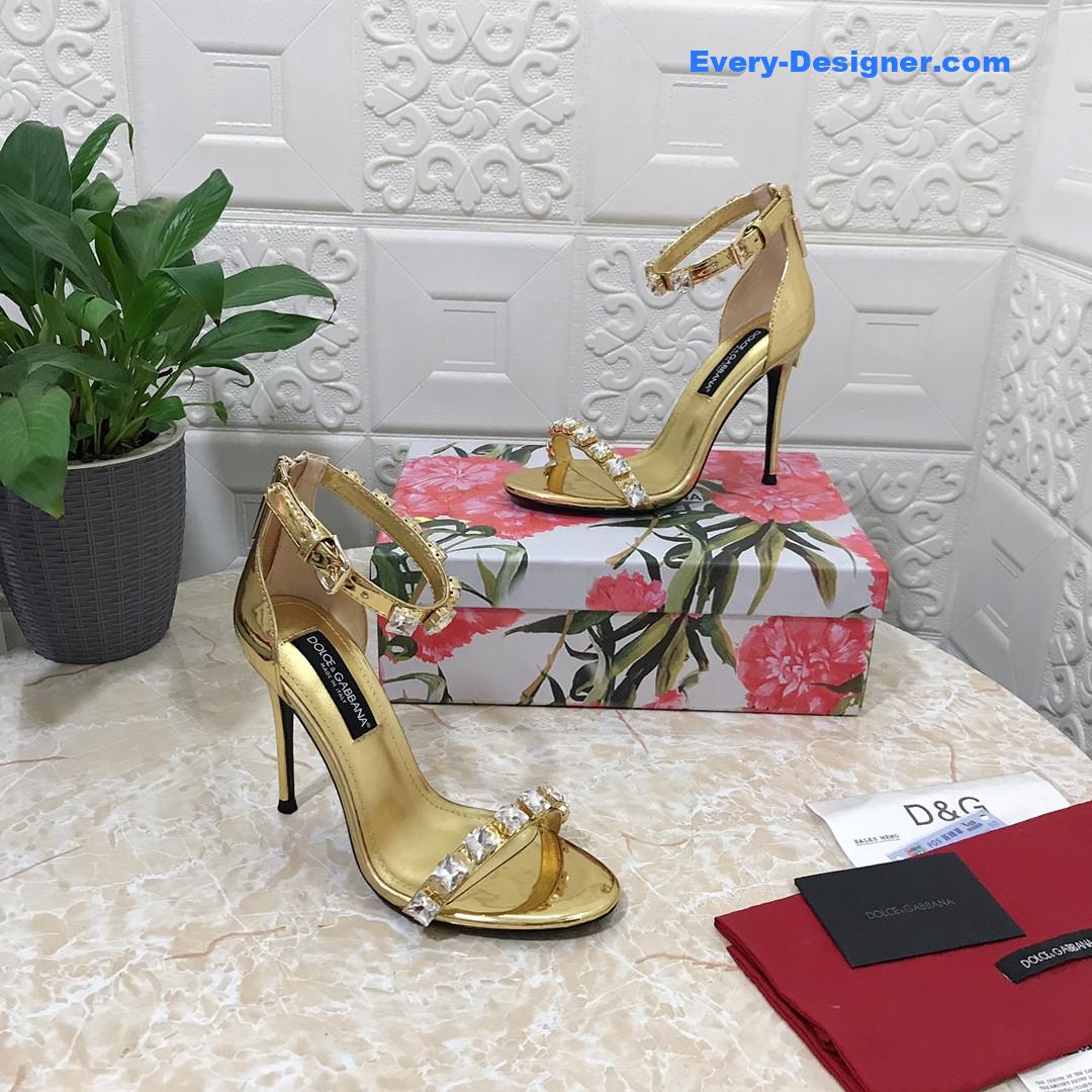 Dolce & Gabbana d&g hand-stitched glass back zip sandals