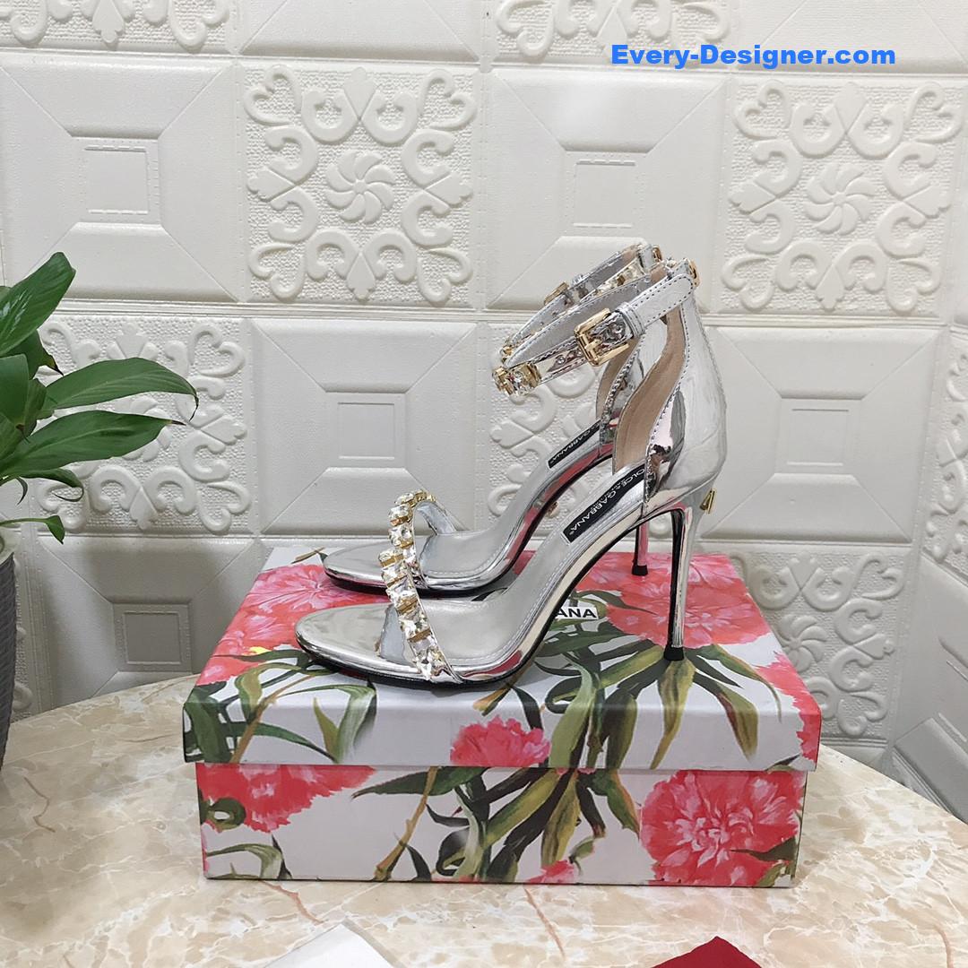 Dolce & Gabbana d&g hand-stitched glass back zip sandals