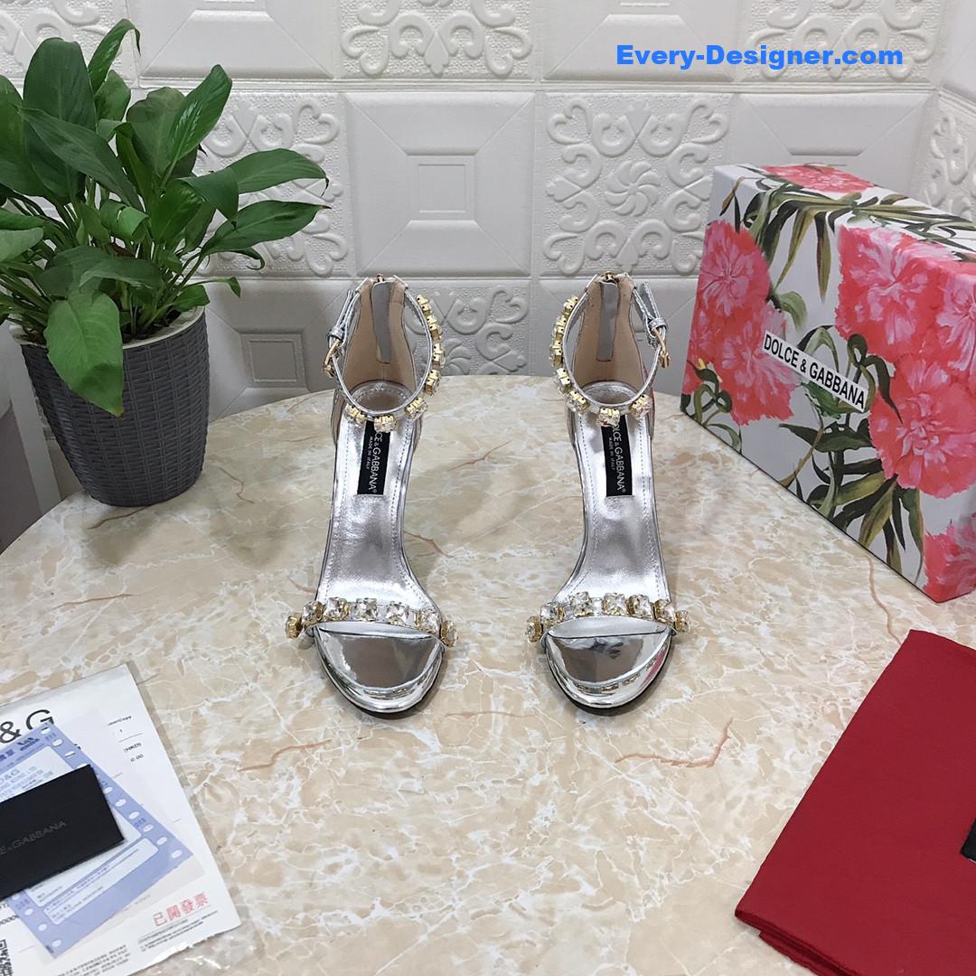 Dolce & Gabbana d&g hand-stitched glass back zip sandals