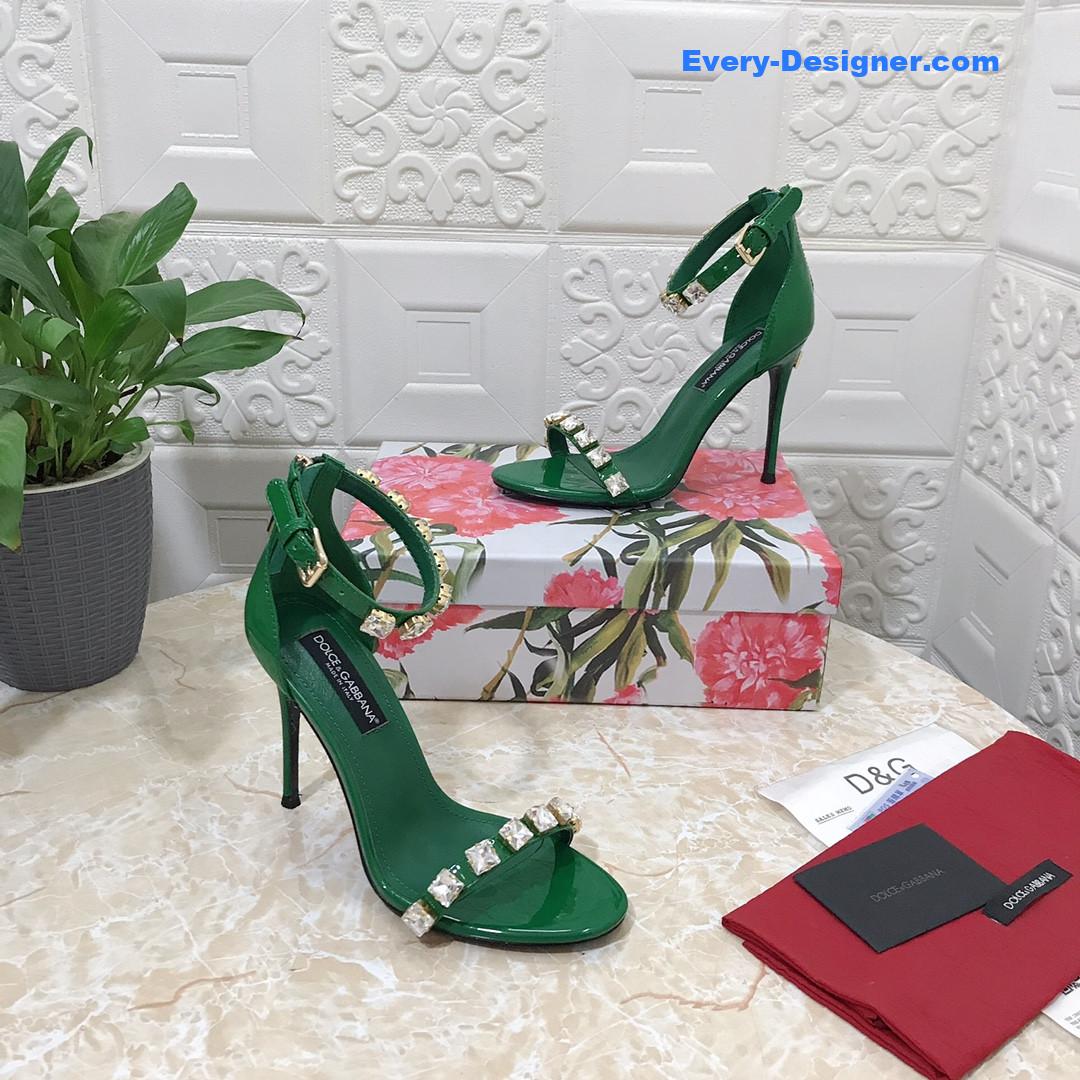 Dolce & Gabbana d&g hand-stitched glass back zip sandals