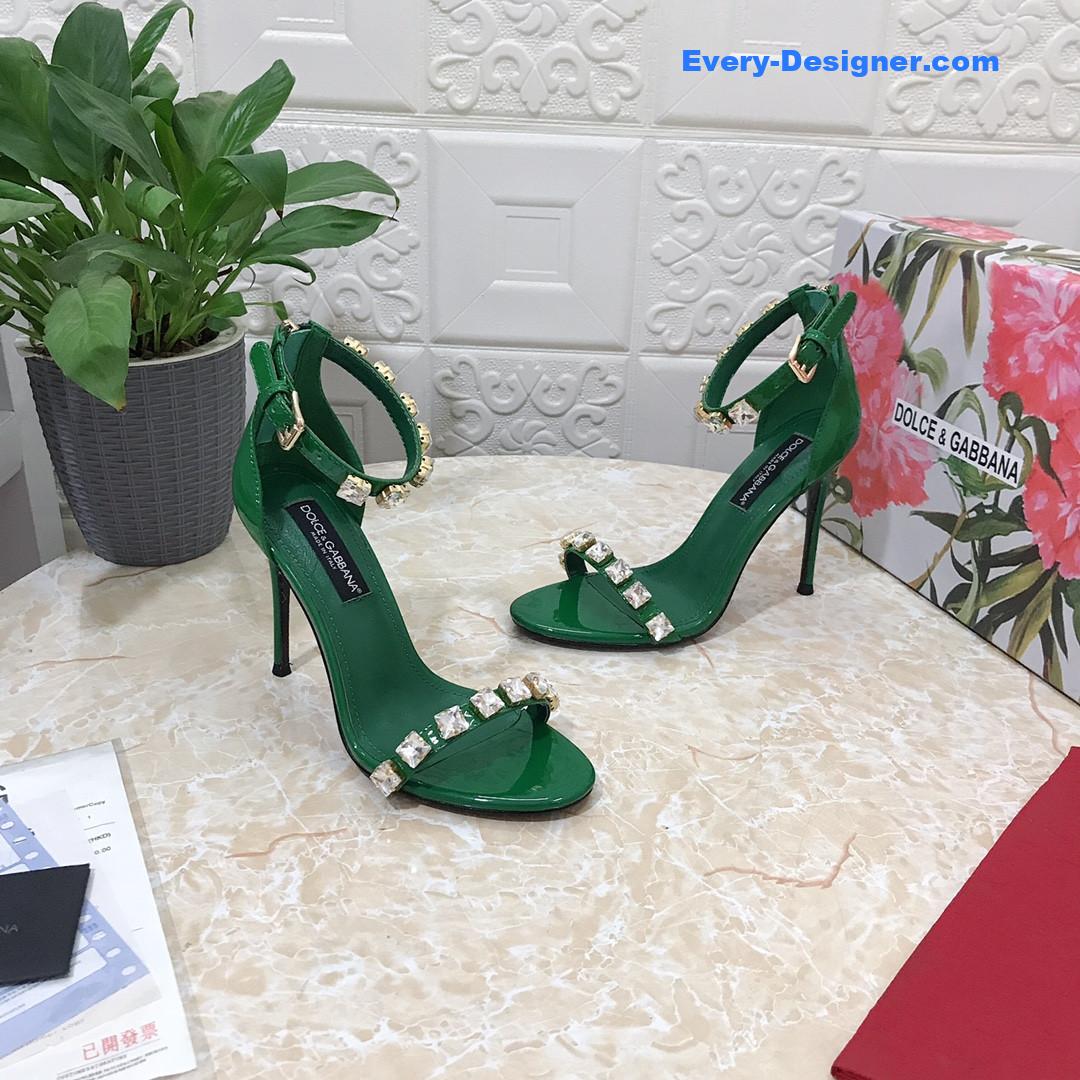 Dolce & Gabbana d&g hand-stitched glass back zip sandals