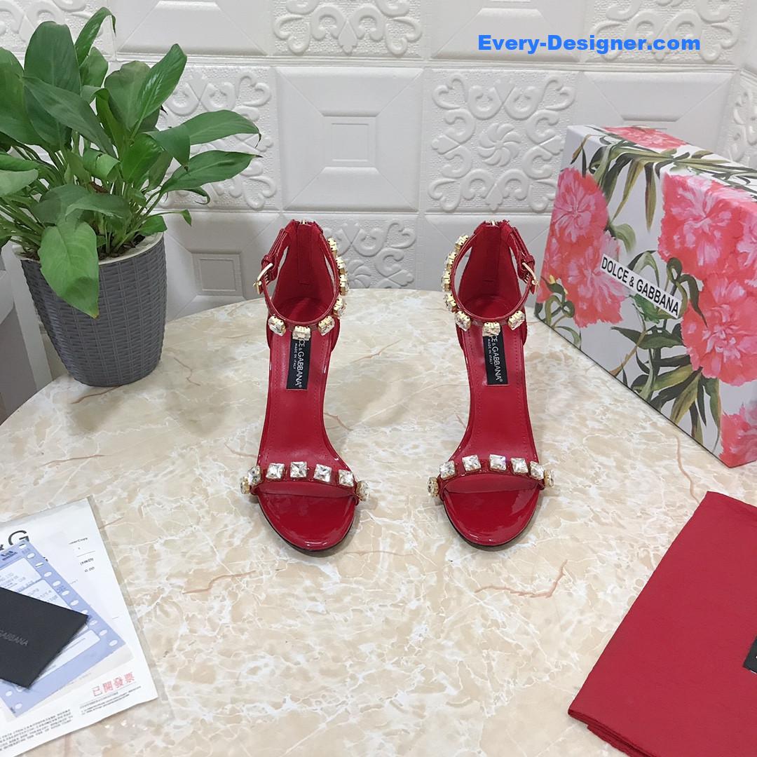 Dolce & Gabbana d&g hand-stitched glass back zip sandals