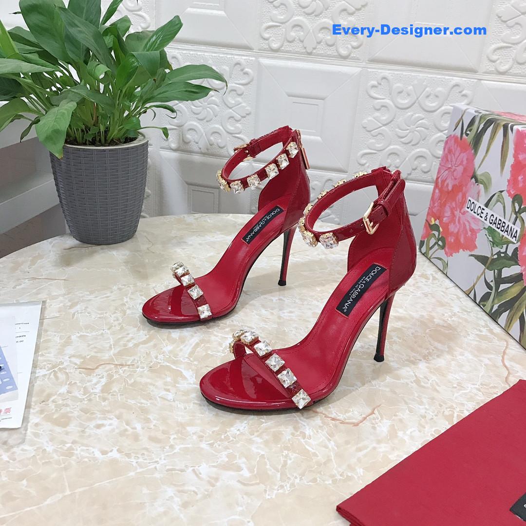 Dolce & Gabbana d&g hand-stitched glass back zip sandals