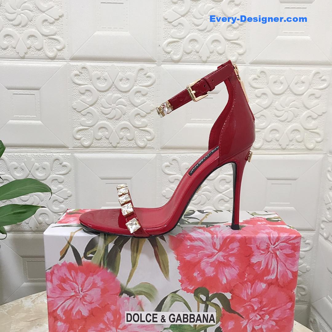 Dolce & Gabbana d&g hand-stitched glass back zip sandals