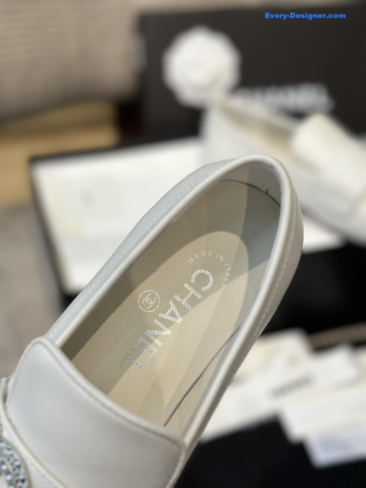 CC spring and summer crystal double c loafers