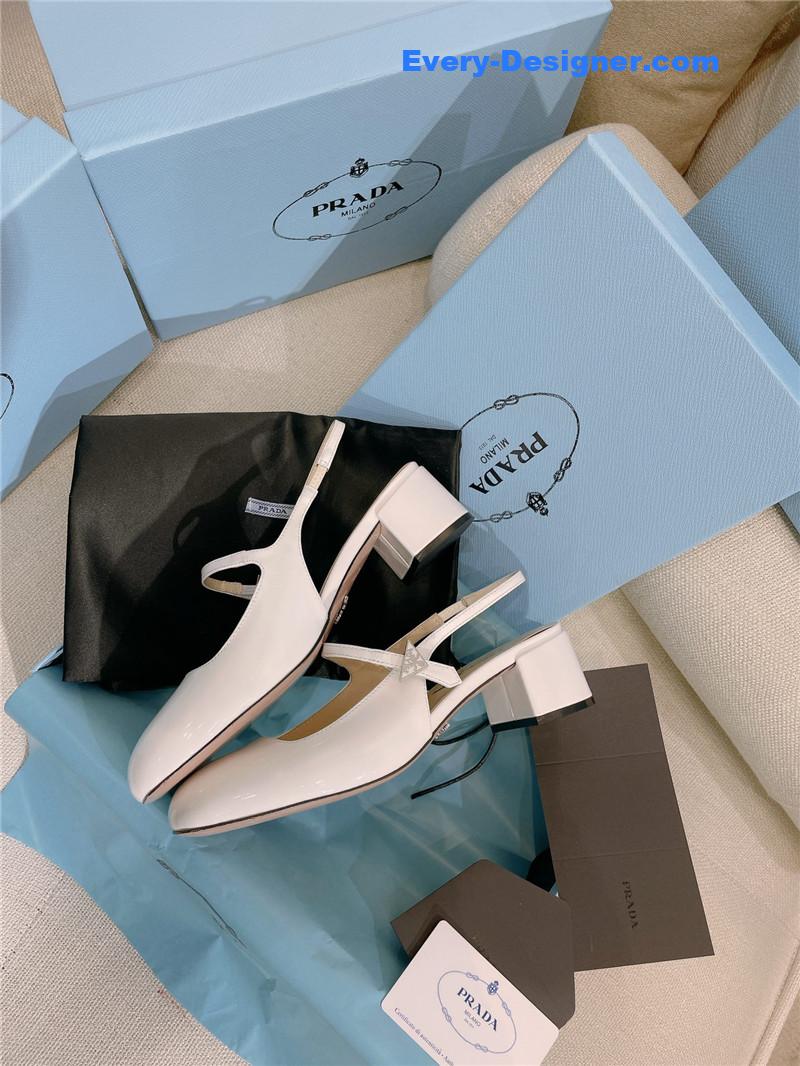 Pra*a patent leather back strap mary jane round toe sandals