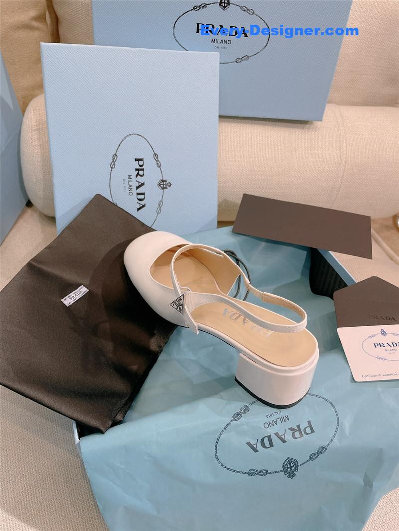 Pra*a patent leather back strap mary jane round toe sandals