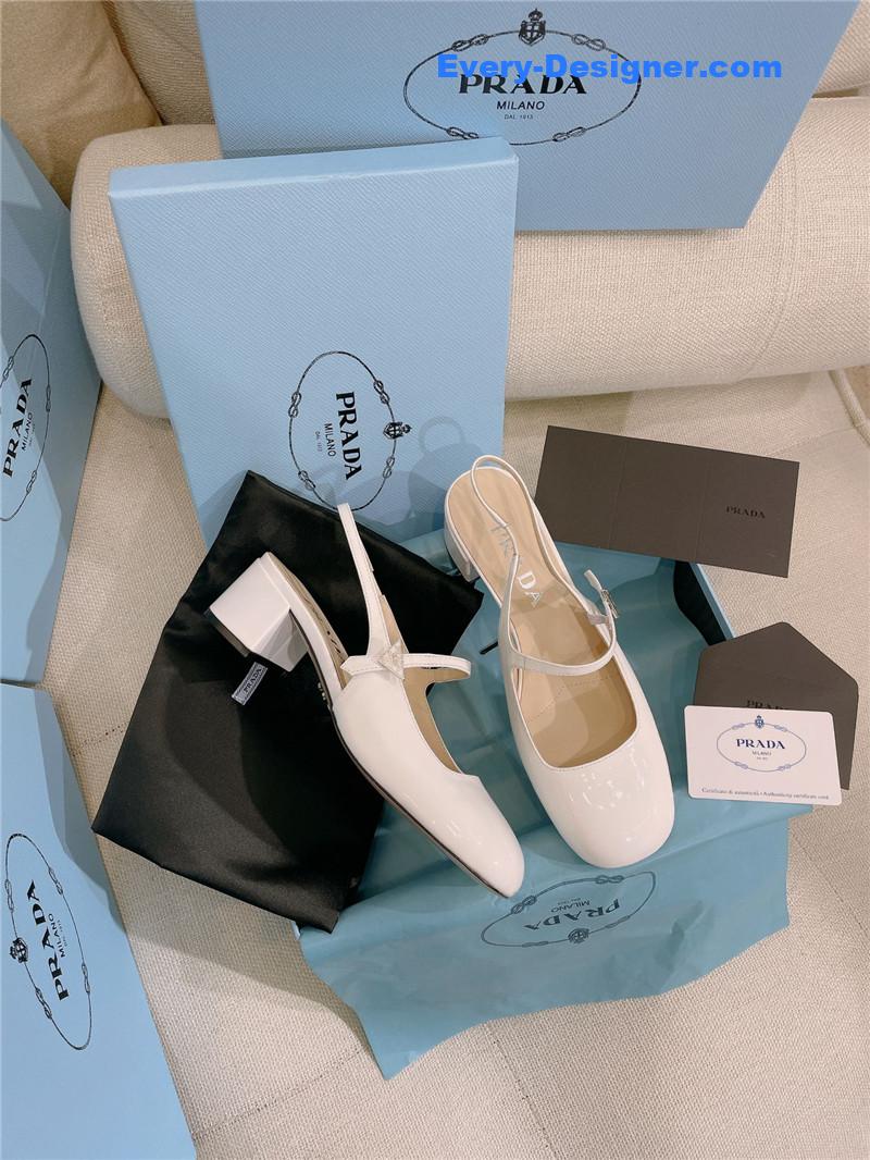 Pra*a patent leather back strap mary jane round toe sandals