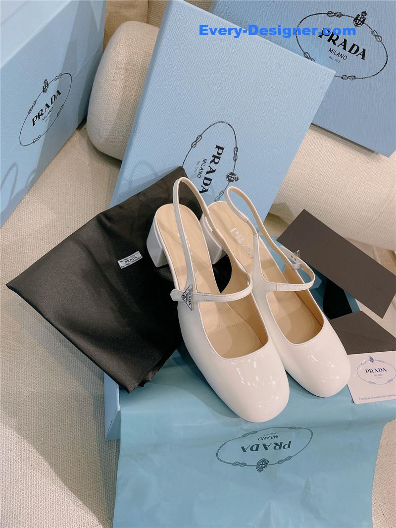 Pra*a patent leather back strap mary jane round toe sandals