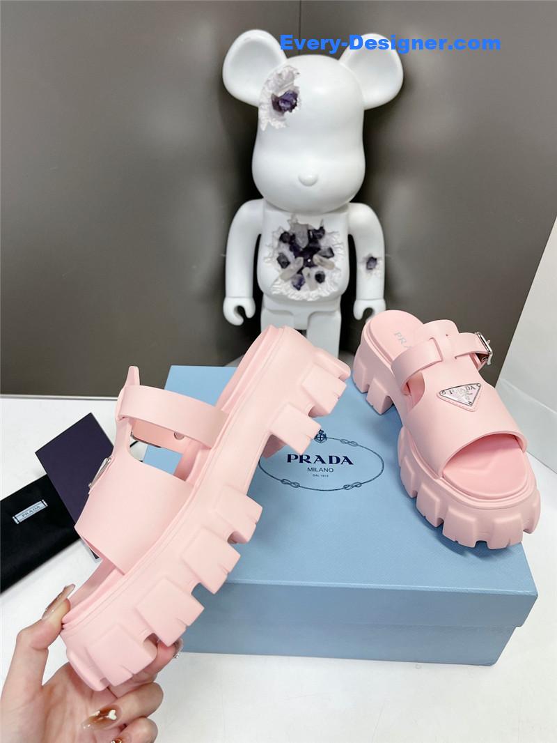 Pra*a zigzag roman braid platform rubber sandals