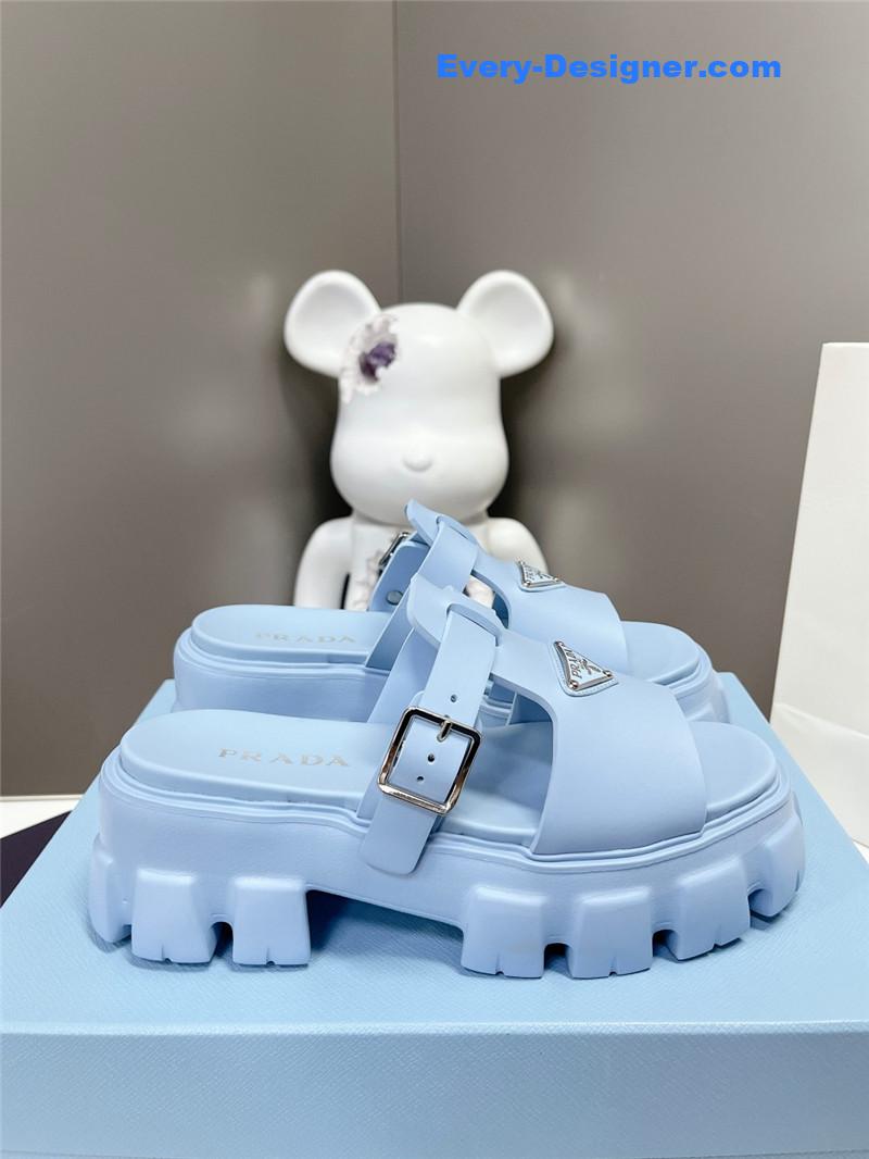 Pra*a zigzag roman braid platform rubber sandals