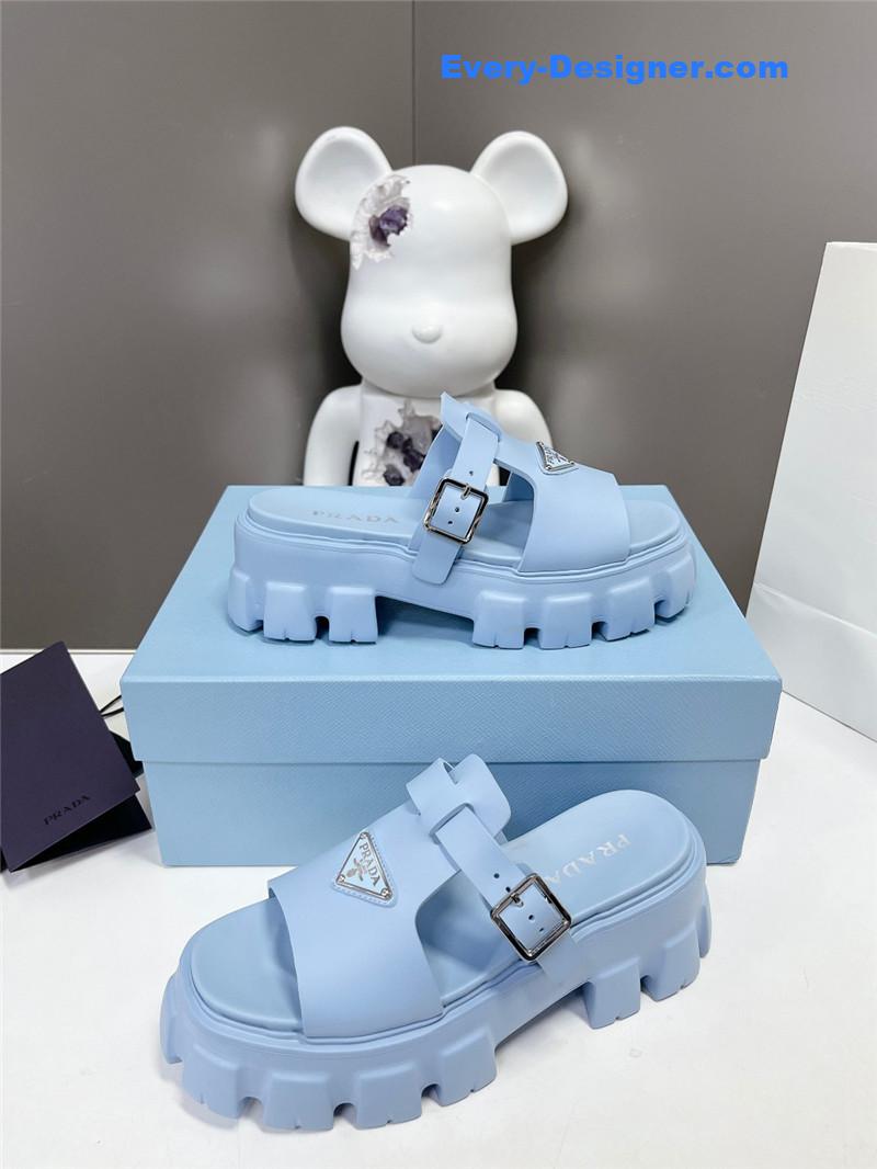 Pra*a zigzag roman braid platform rubber sandals