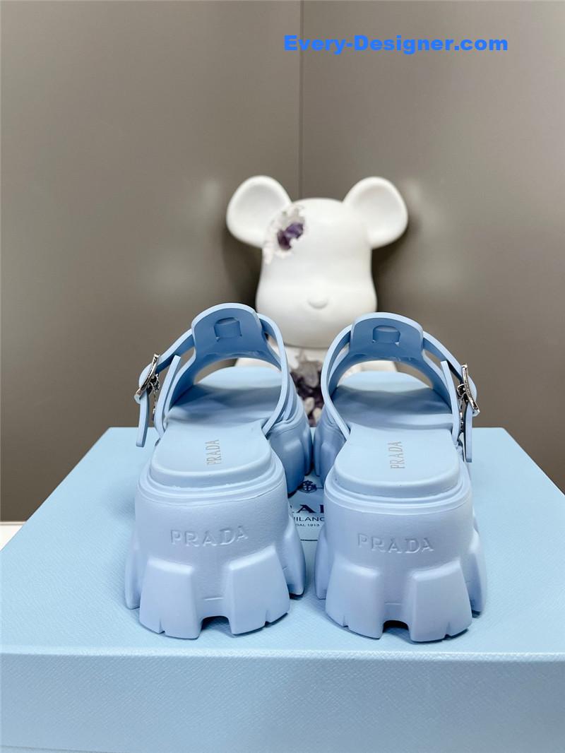 Pra*a zigzag roman braid platform rubber sandals