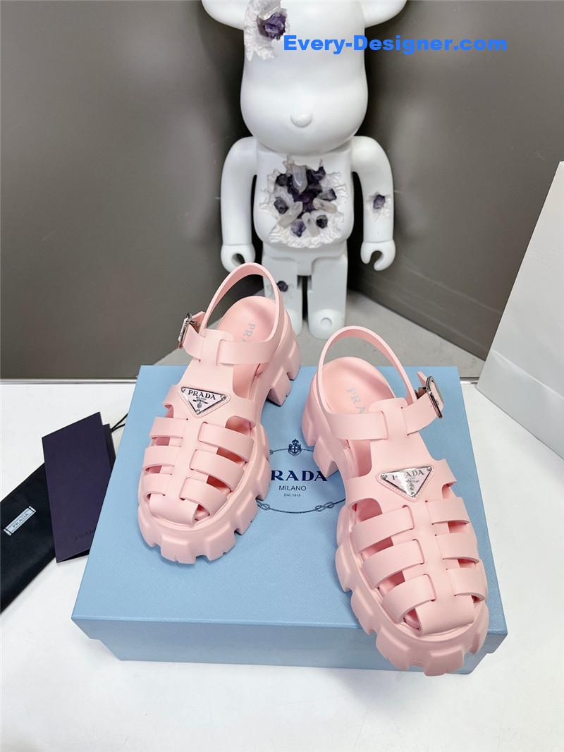 Pra*a zigzag roman braid platform rubber sandals