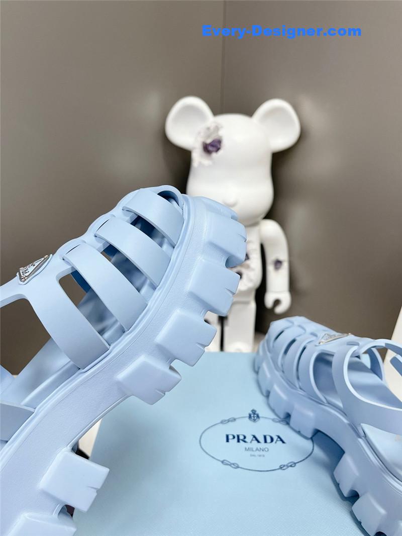 Pra*a zigzag roman braid platform rubber sandals