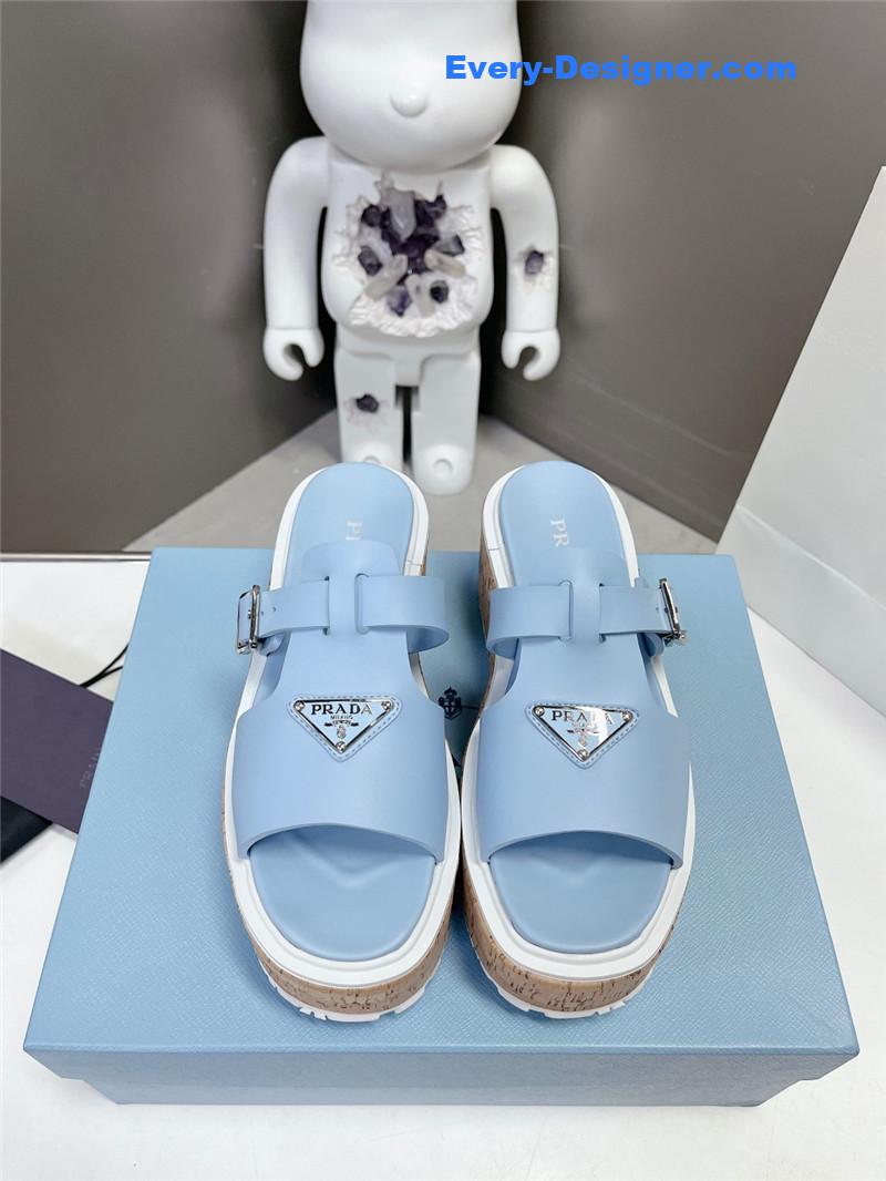 Pra*a zigzag roman braid platform rubber sandals