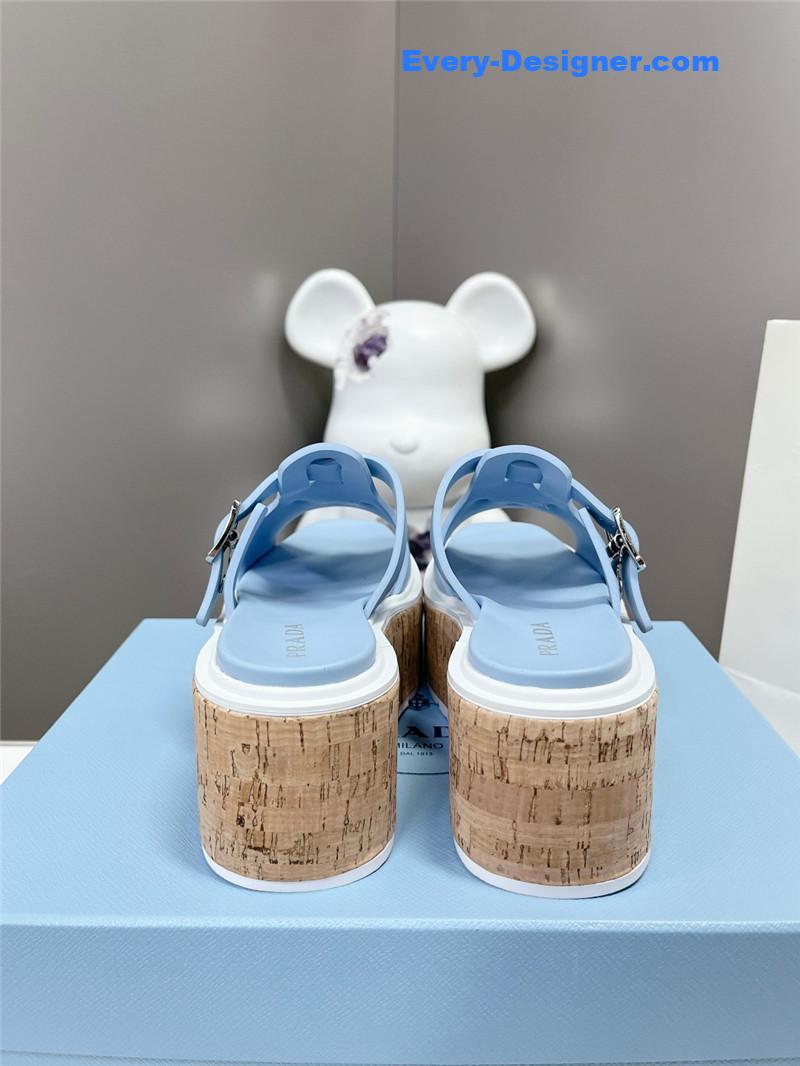 Pra*a zigzag roman braid platform rubber sandals