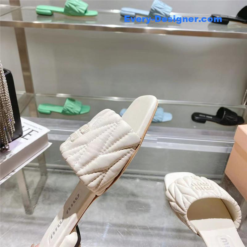 M1um1u flat lambskin sandal slippers