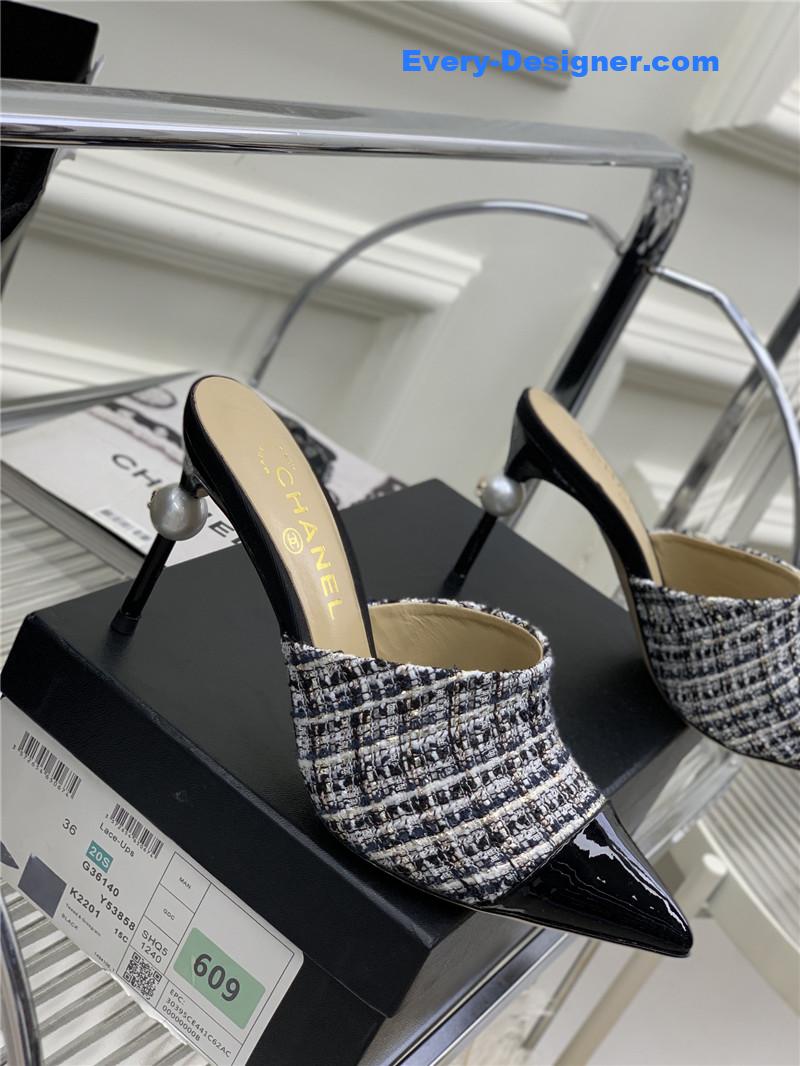 CC pointed toe stiletto mules