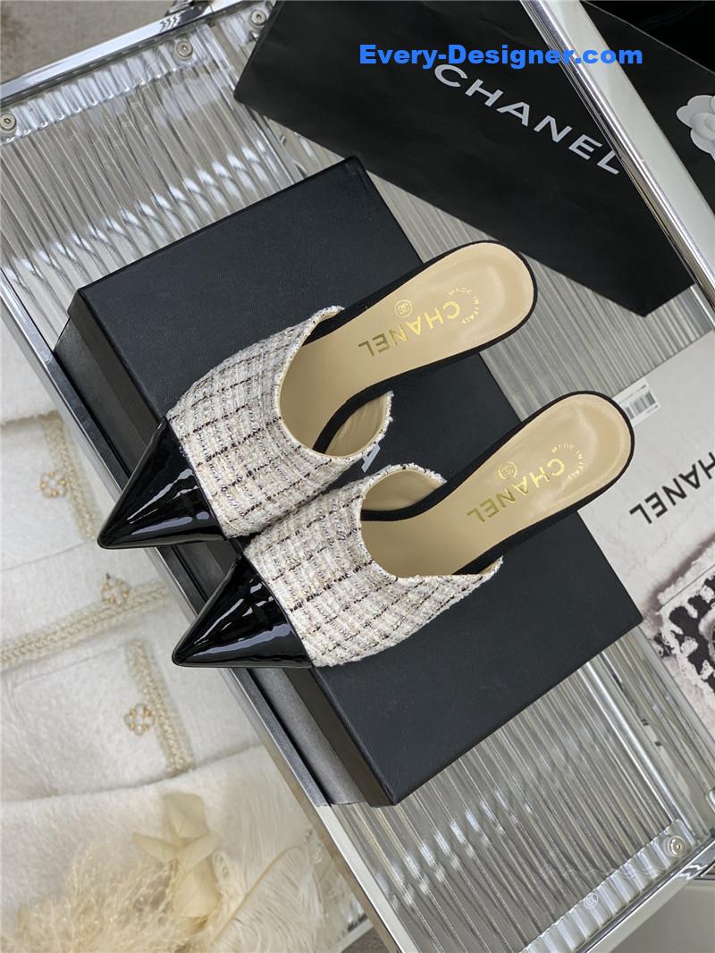 CC pointed toe stiletto mules